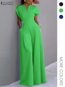 Women's Solid Color Wide Leg Jumpsuit, Casual Fashion  Jumpsuit for Daily Outdoor Wear, Women Jumpsuits for Summer, Womenswear