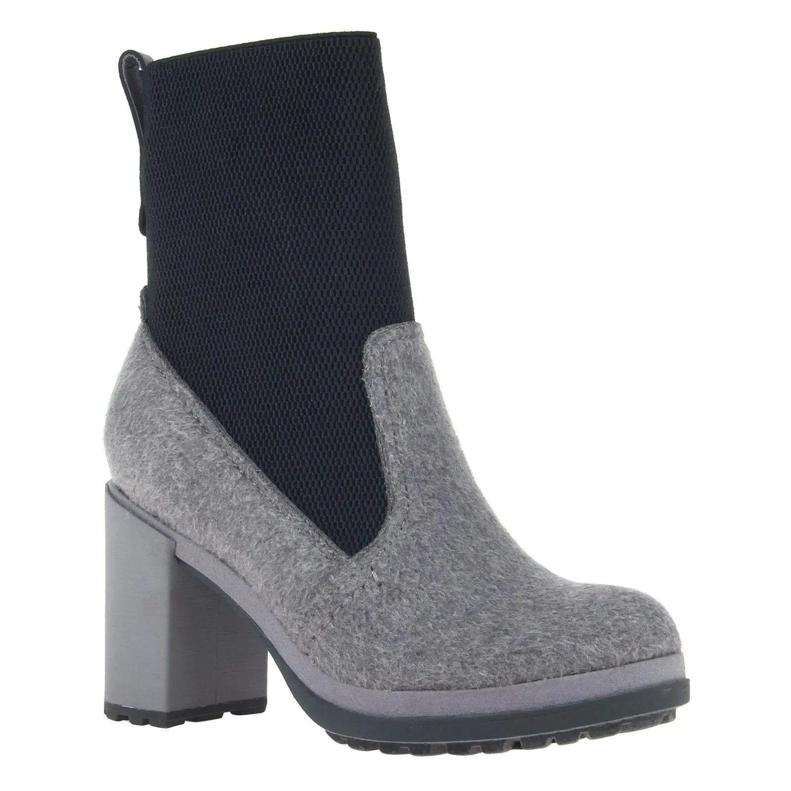 NAKED FEET - SURVIVAL in GREY Heeled Mid Shaft Boots