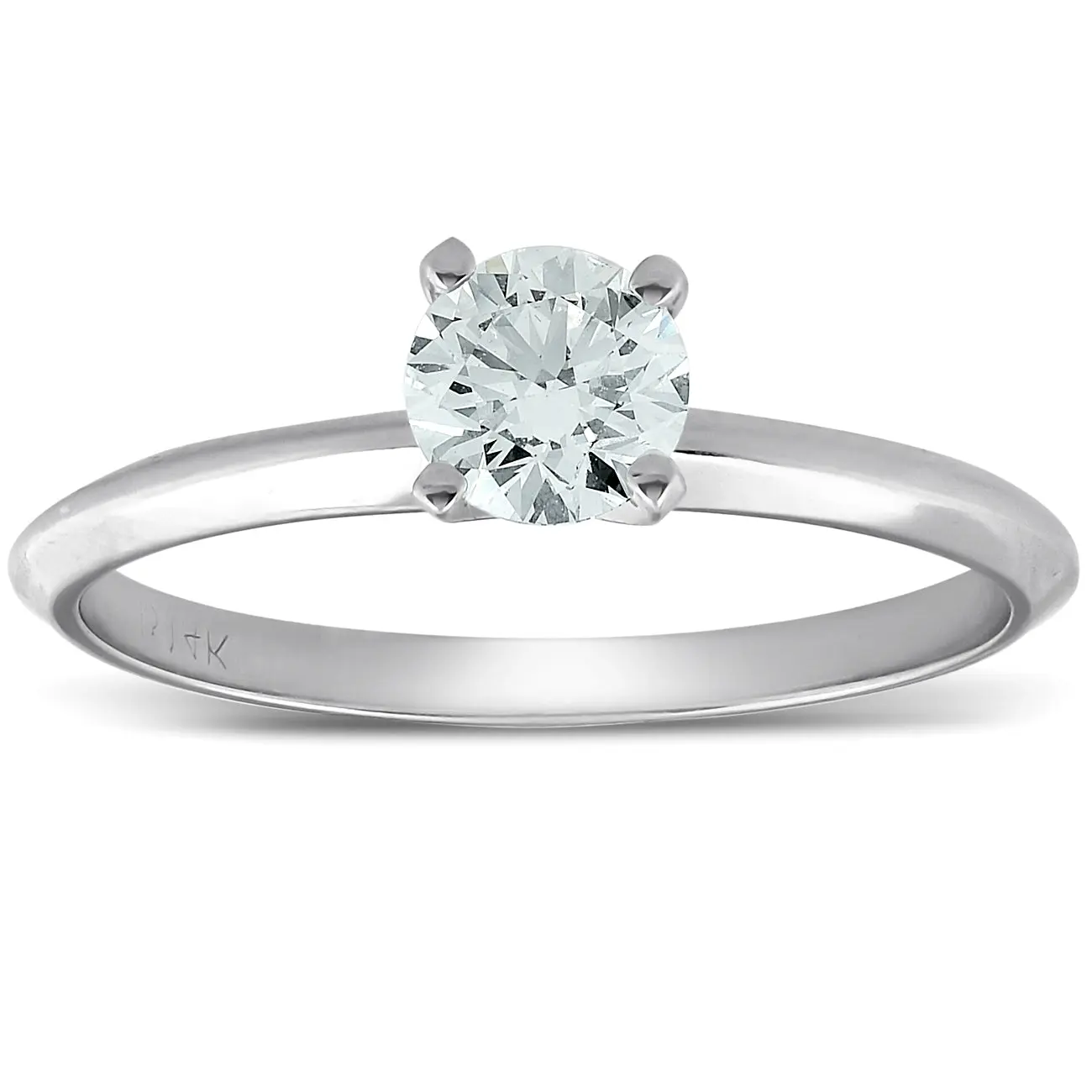 0.35ct Round Diamond Engagement Solitaire Ring 14k white gold