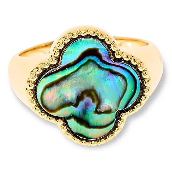 Connie Craig Carroll Jewelry Connie Craig Clementine Gemstone Clover-Shaped Goldtone Ring Connie Craig Carroll Jewelry Connie Craig Clementine Gemstone Clover-Shaped Goldtone Ring