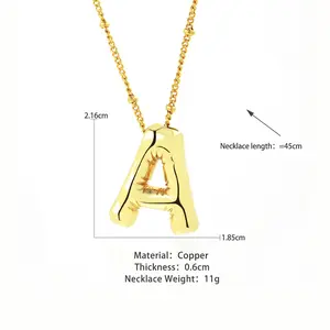 Smooth, chubby bubble letter pendant fashion bead necklace nut