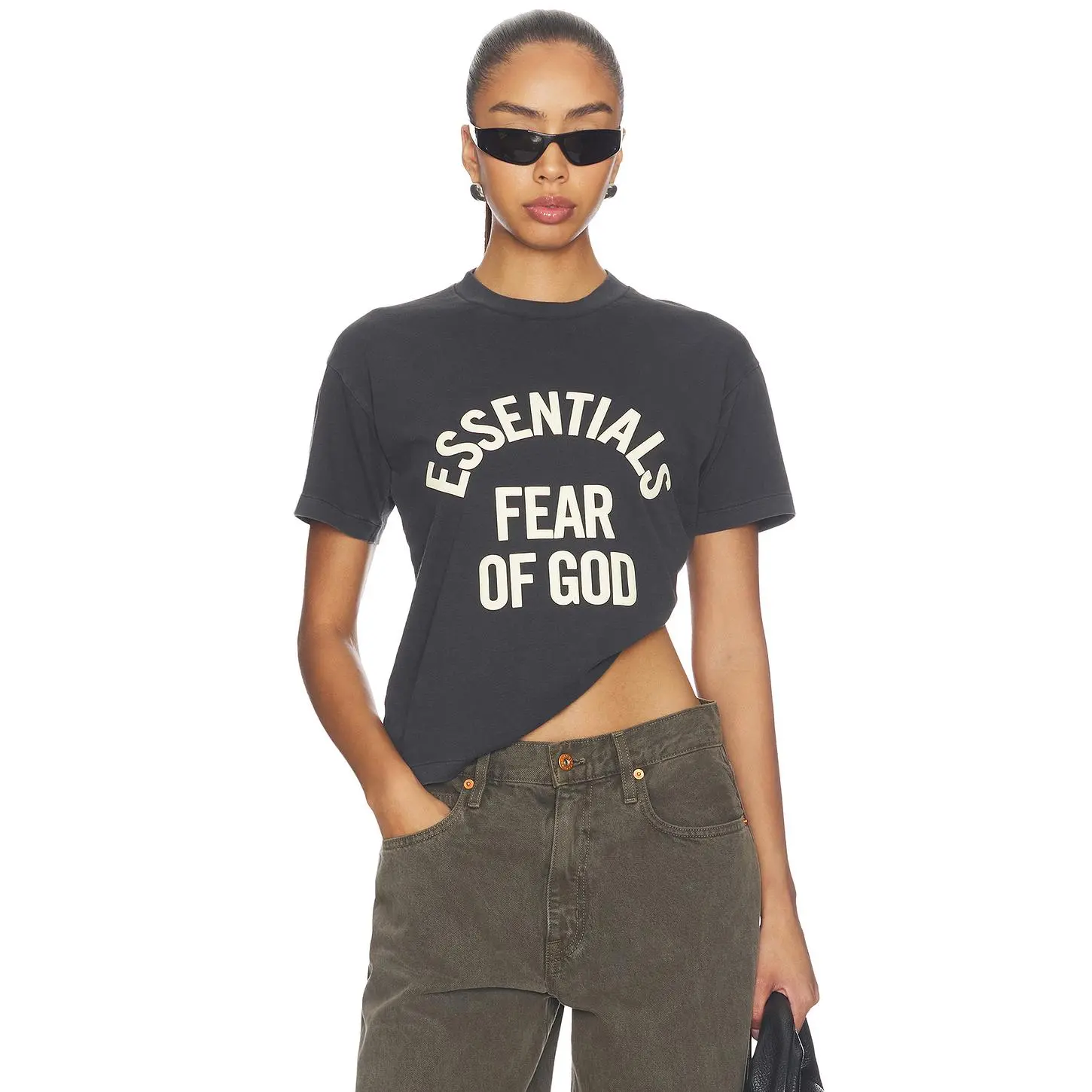 Fear of God ESSENTIALS Campus Classic Short Sleeve Tee in Faded Black