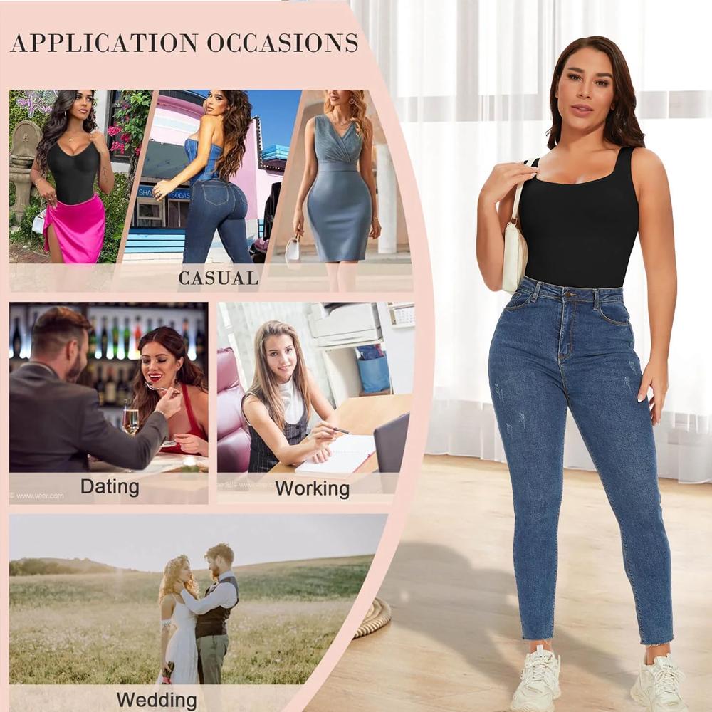 Women's 1/2/3 Piece Bodysuits Sleeveless Shapewear Tank Tops Bodysuit  Tummy Control Lady Comfort Womenswear Underwear