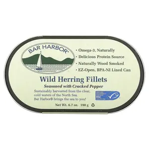 Bar Harbor Wild Herring Fillets, Seasoned with Cracked Pepper, 6.7 oz (190 g)