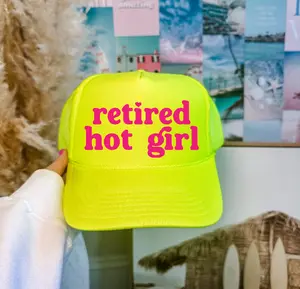 Retired Hot Girl Neon Yellow Trucker Hat