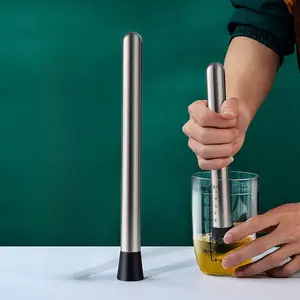 1pc Mashing Stick, Crushing Popsicle Hand Beating Lemon Hammer, Pressing Juice Stick, Mashing Shake Cup Stainless Steel Fruit Pressing Ice Crush Stick, Kitchen Gadget Wine Mixing Gadget for Restaurants, Cafes, Bars, Home Bar Accessories