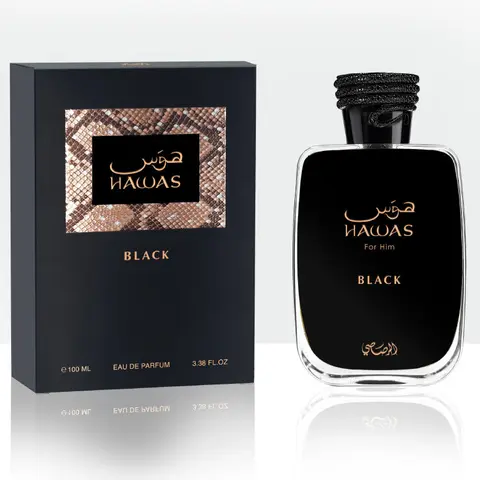 Rasasi Hawas Black 3.4 Oz Eau De Parfum Spray By Rasasi BRAND NEW 2024 RELEASE