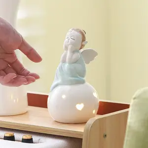 Angel Ceramic Night Light, Decorative Lighting Fixture, Ideal for Home & Office Use, Enhances Room Ambiance, Durable Material Design