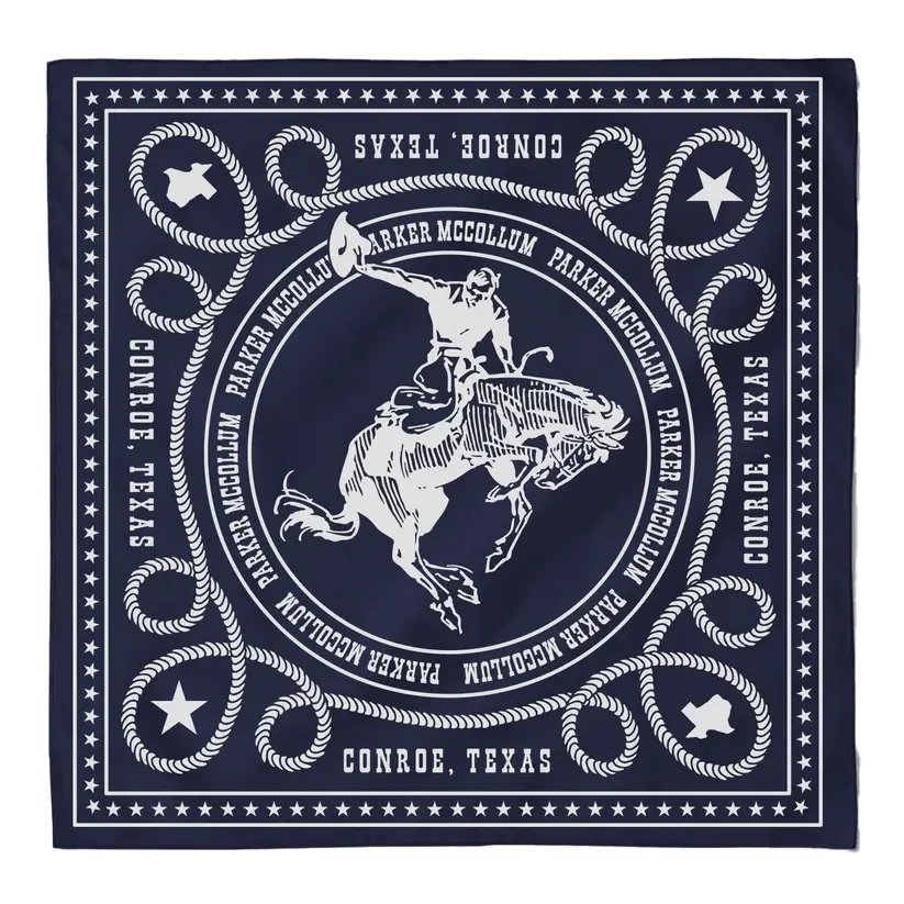 Vintage Cowboy Bandana Scarf, Western Rodeo Head Scarf, Texas Style Square Bandana for Men & Women