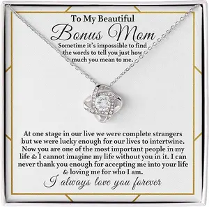 Bonus Mom Necklace, Bonus Mom Necklace, Love Knot Necklace, Jewelry To Mom, Women Bonus Mom Gift, Mother's Day Necklace Second Mom, Adoptive Mom, Bonus Mom Gift, Step Mom Necklace