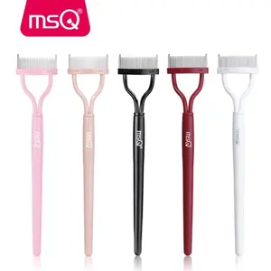 MSQ Stainless Steel Eyelash Comb and Separator Arc Design Mascara Applicator and Definer Tool with Cover for Flawless Lashes 1PC Makeup Cosmetic