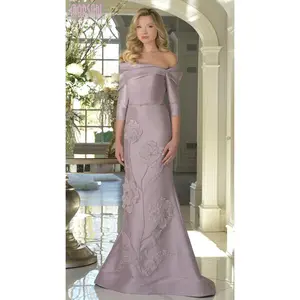 Marsoni MV1374 Beaded Long Fitted Floral Applique Formal Dress
