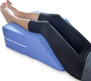 DMI Firm Leg Wedge Pillow for Back Pain Relief (FSA Eligible), High-Density Foam, Bed Wedge Pillow For Legs Elevation, Knee Pain, Post Surgery Pillow, Circulation and Swelling, Pregnancy, Blue, 8 inch