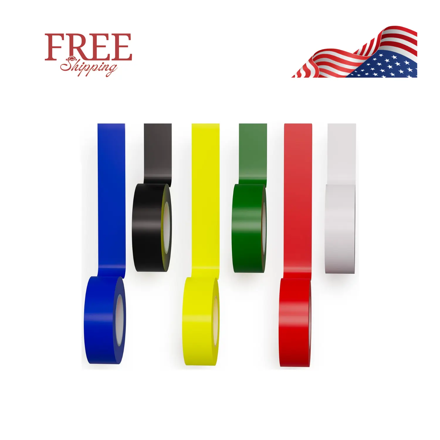 6 Pack Color Vinyl Electrical Tape, Waterproof Flame Heat & Weather
