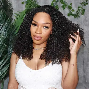 QVR Ramen Curl Crochet Hair Natural Black Machine Made Feather Crochet Human Hair Extension