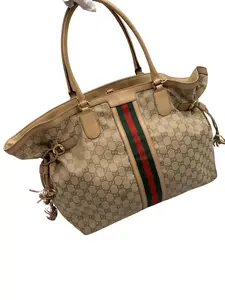 Pre-owned GUCCI GG Canvas Web Stripe Tote Bag/WJ05618008/8008