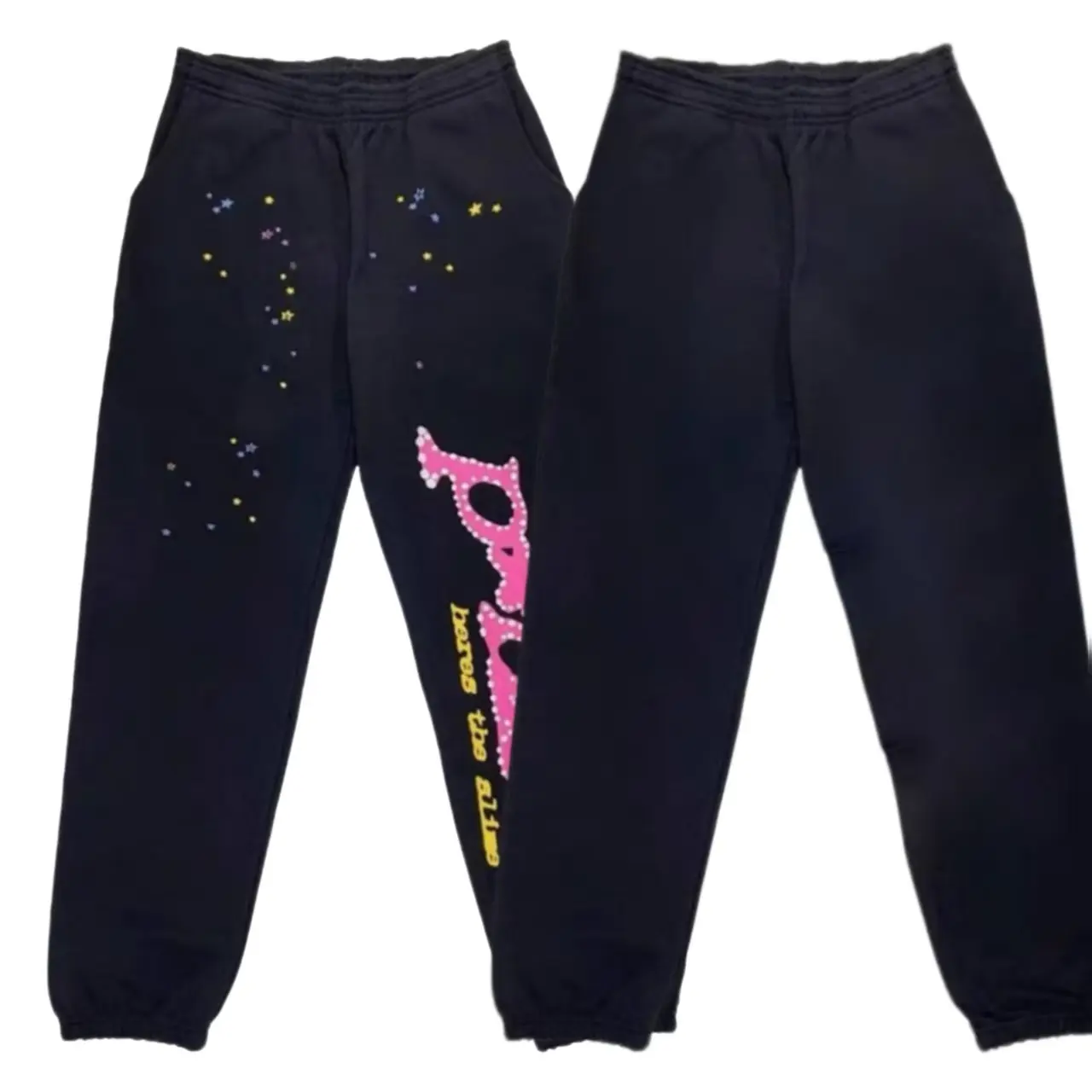 Men's Y2k Retro Hip Hop Graphic Joggers - Loose Fit, Breathable, Elastic Waist, Colorful Splatter & Rhinestone Print, Street Style Sports Sweatpants for Daily Lounging & Outdoor Activity