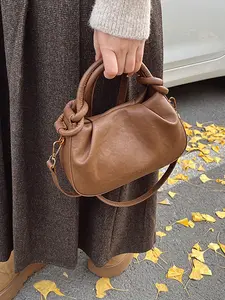 2026 New Vintage Handbag Chain Crossbody Bag for Women, Wrinkled Handbag Dumpling Bag, Daily Commuter Backpack, Hobo Crossbody Bag