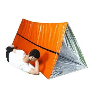 Camping Portable Orange Emergency Shelter - Waterproof Lightweight Outdoor Mylar Thermal Survival Tube Tent with Vents Portable Canopy Shelter