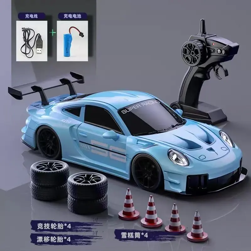 RC Drift Car 2.4GHz 4WD Speed Adjustment LED Lights Extra Tires Obstacle Accessories Kids Racing Gift, Rc Controlled, Rc Model Car