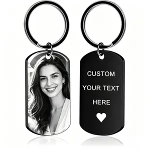 Custom Photo & Text Keychain - Personalized Picture Keychains, Custom Gift for Men, Dad & Boyfriend