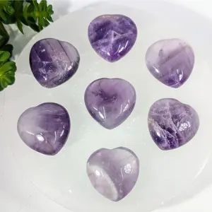 Lilac Amethyst Small Heart Gemstone 1.2 Inch Bc0318