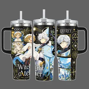 Witch Hat Atelier Qifrey Anime Tumbler Cup, Blue Cloak Magic Academy Full Wrap Design, Stainless Steel Insulated Tumbler 20oz/40oz