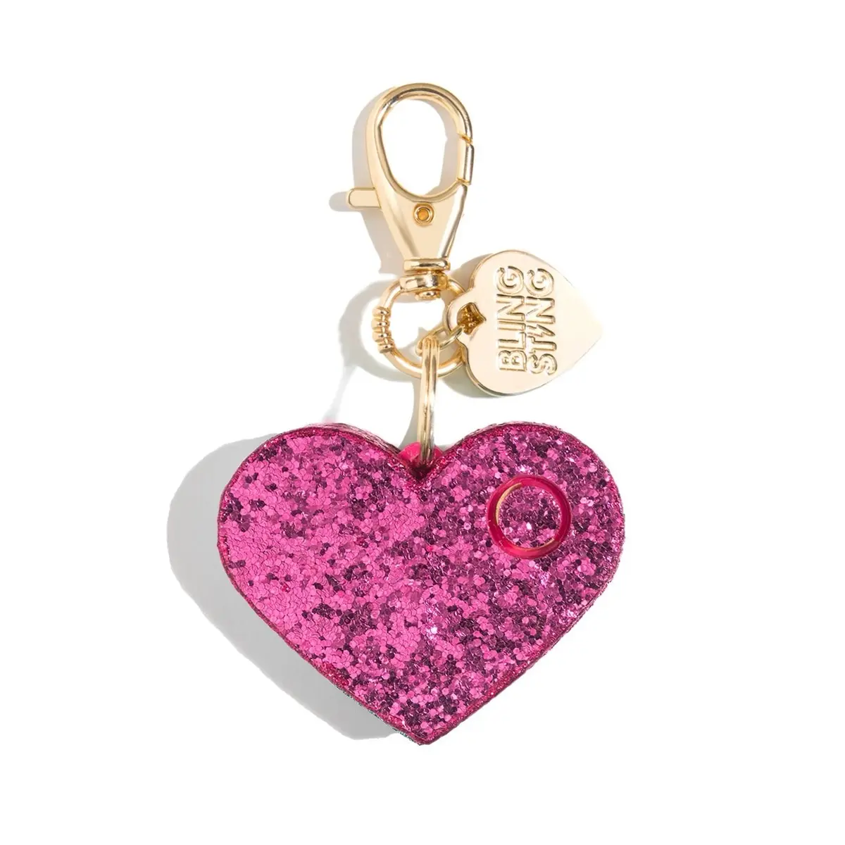 Ahh!-larm Bling Heart Alarm (pink) with 125DB, LED Safety Light & Bag/Keychain Charm
