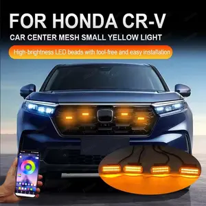 LED Car Lights Front LED Grille Lights With Harness Eagle Eye Lamp For HONDA CR-V center mesh small yellow light Accessories