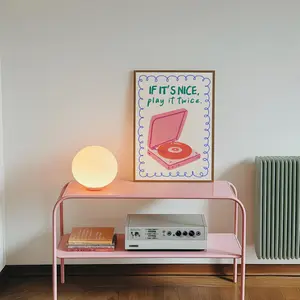 If It‘s Nice Play It Twice Art Print, Retro Vinyl Poster, Retro Record Print , Funky Music Wall Art, Record Player Art Print,Turntable Print