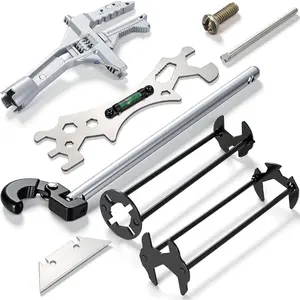 5 count Multifunctional Basin Wrench Set Universal Faucet Nut Spanner Removal Plumbing Tools for Sink Faucet 6 75mm Adjustable Short Handle and Hex Wrench for Kitchen Washbasin Tube Bathroom