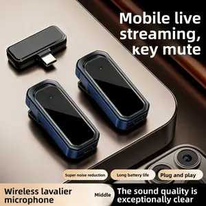 Wireless Lavalier Microphone for iPhone 15/16/17 Series, iPad and Android Devices, Noise Cancelling,Bluetooth Mini Lapel Microphone for Vlogging/YouTube/Live Streaming/Tiktok/Interview filming  mic external interview podcast vlog youtube tiktok migrofonos