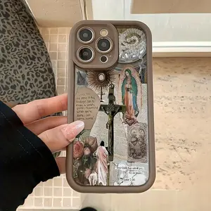 Virgin Mary pattern, scratch-resistant and drop-resistant TPU protective case, suitable as a gift for women, men, girls, boys,Suitable for IPhone17 11 12 13 14 15 16 Pro Max Air Plus