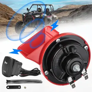 Horn Kit with Rocker Switch, 12V Upgraded 105DB Universal Loud SXS Horn Kit For Polaris RZR,Ranger,PRO XP,Can Am Maverick X3,Defender,CFMOTO,Teryx,Bennche Bighorn