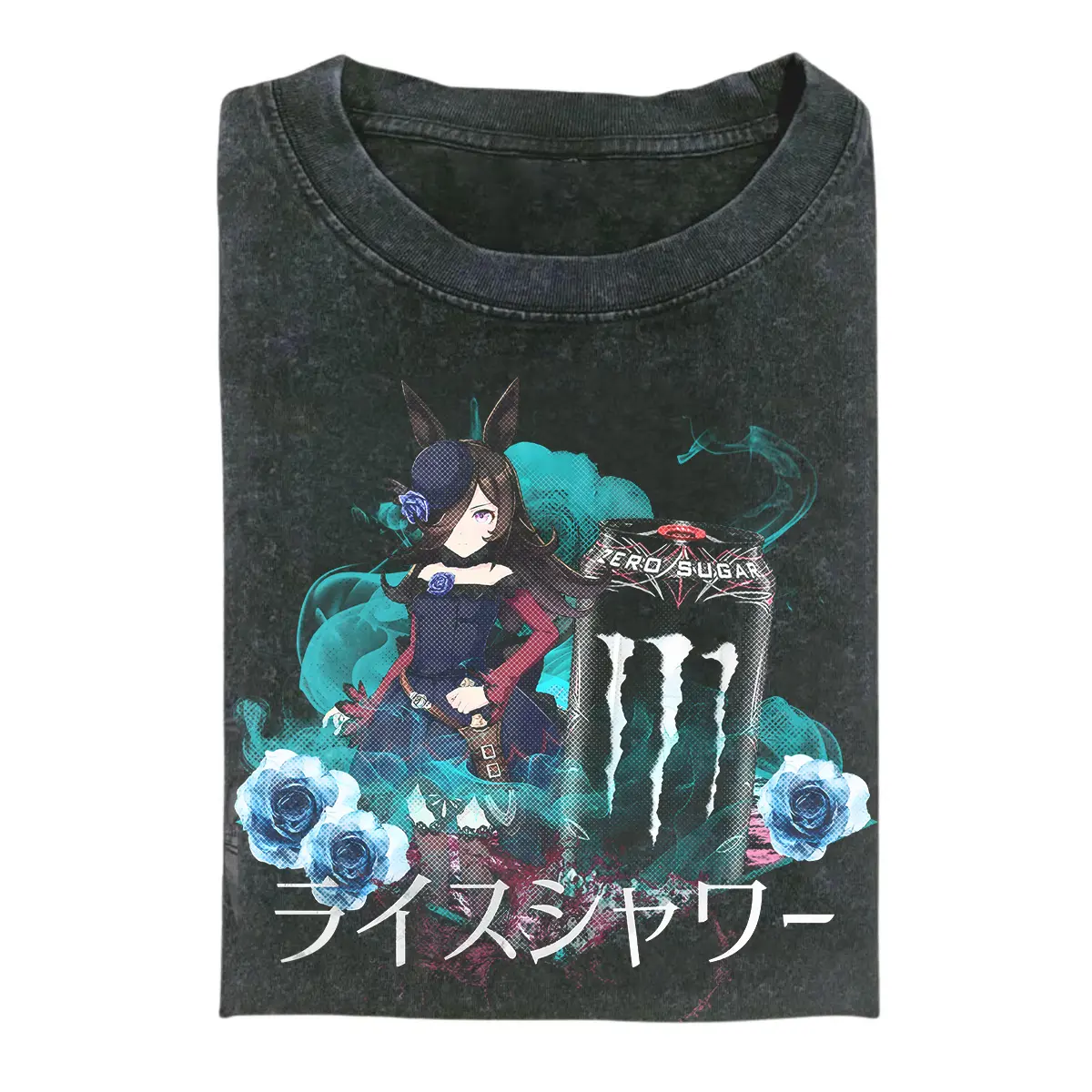 Rice Shower Uma Musume Drink T-Shirt – Cute Manga Anime Graphic Tee, Video Game Shirt Unisex