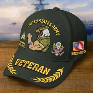 Premium Embroidered US Veterans Hats CPVC090703, Custom Name, Rank & Years Of Sevice, Gift for US Veterans, Gift on Veterans Day