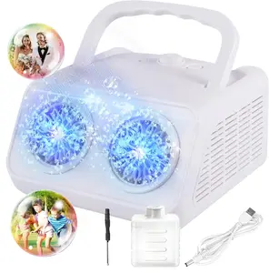 Dual Motor Bubble Machine, 20000+ Bubbles Per Minute, USB-C & Battery Powered, Leak-Proof Portable Bubble Maker for Party Wedding Pool Outdoor
