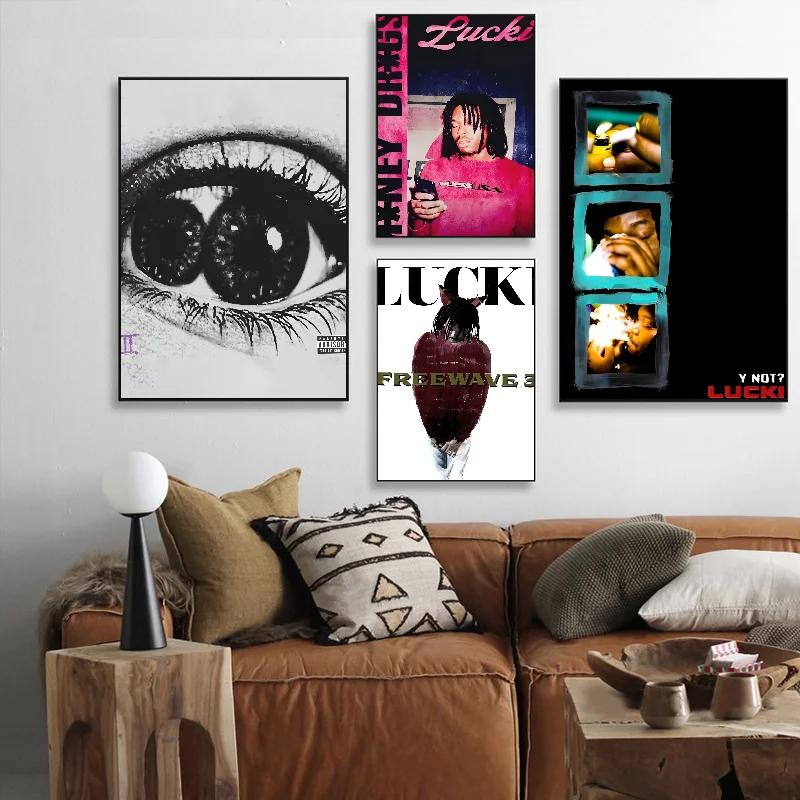 Lucki Rapper Retro Poster Canvas Painting Cafe Bar Room Modern Home Living Room Bedroom Wall Decoration Art