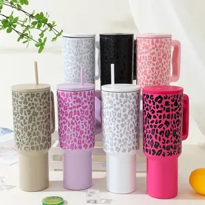 40oz Leopard Print Automotive Cup Tumbler, Premium 304 Stainless Steel, 3D Printed Design, Insulated Travel Mug for Hot and Cold Beverages, Ideal Birthday and Holiday Gift