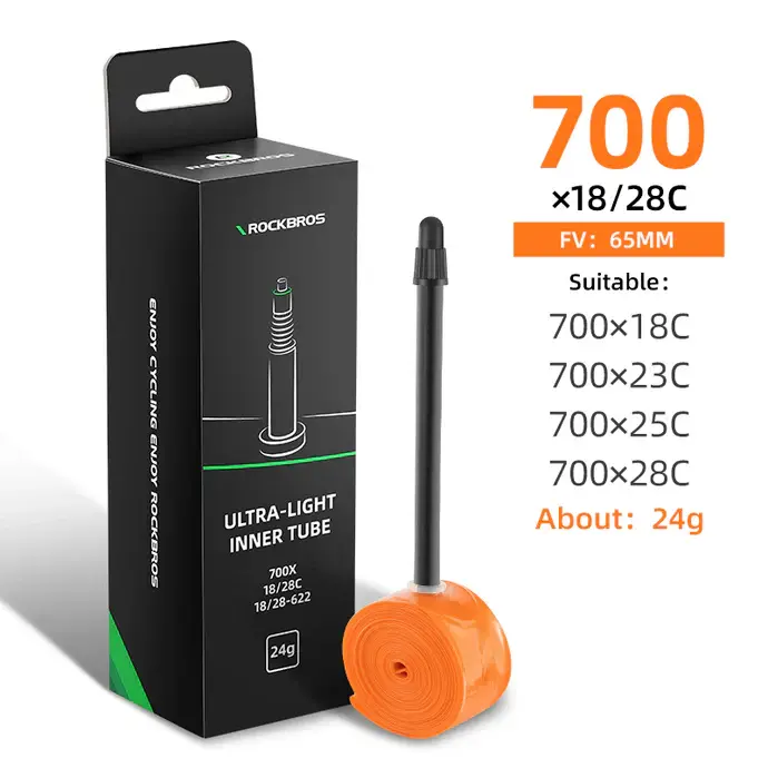 ROCKBROS Bicycle Inner Tube - Bicycle Parts, 700x18/32C Portable Lightweight TPU Tube, 24/35g Scratch & Puncture-Resistant for Cycling with Simple & Safe Installation