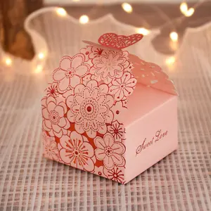 10/20count Pink Butterfly Candy Box Wedding Chocolate Gift Packaging Box for Guests Birthday Party Baby Shower Decoration Supplies