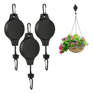 Adjustable Plant Hanger Hooks, Extendable Pulley Hooks for Flower Baskets, Pots, Bird Feeders, Garden Ceiling Mounts, Ceiling Hooks for Hanging Plants, 2/4pcs