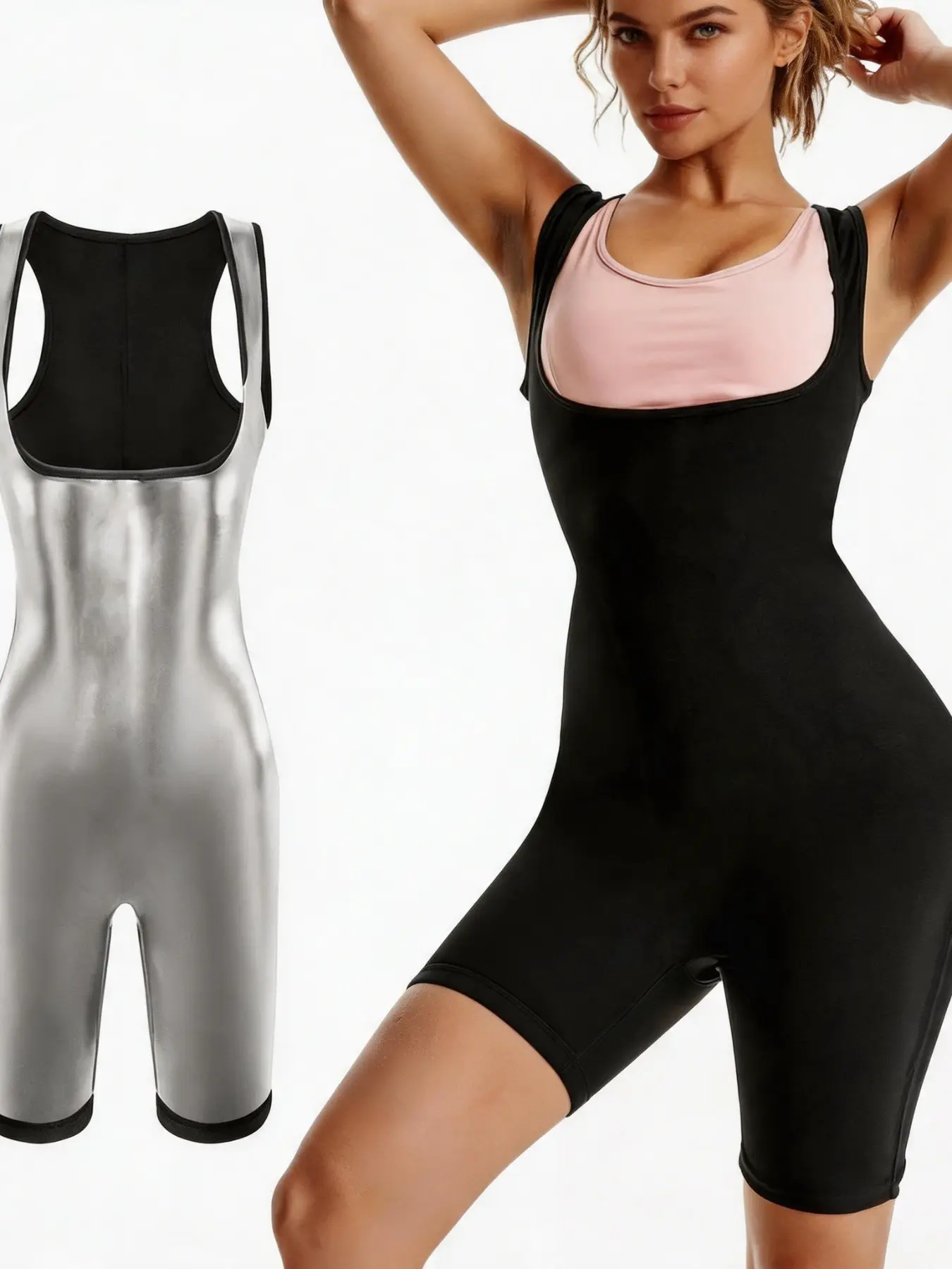 Women's Sports Shaping Bodysuit for Gym & Running, Fitness Sauna Bodysuit, Tight-Fitting Workout Suit for Exercise, Ladies Activewear, Workout Apparel, Workout Jumpsuits