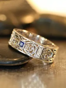 1 PC Glamorous Blue Cubic Zirconia Ring For Women For Wedding Engagement Party Jewelry Valentine's Day Gift
