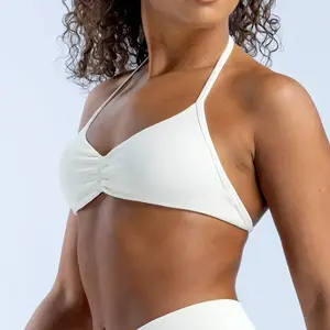 Impact Strappy Bra Gym Fashion Women Halter Workout Yoga Sports Running Quality Fitness Thin Seamless Sling Underwear