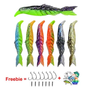 7PCS Two-color Bone Multi-jointed Fish Soft Bionic Baits in Multiple colors with clipped tail Bass lure Baits swimbaits Freshwater Saltwater Amazing gifts for Men