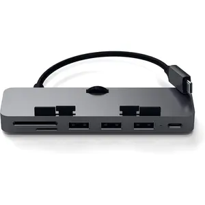 Satechi Aluminum Type-C Clamp Hub Pro with USB-C Data Port, USB-A 3.0 Data, Micro/Sd Card Reader - Compatible with 2020/2019/2017 Imac & Imac Pro, Does Not Fit 2021 Imac (Space Gray)