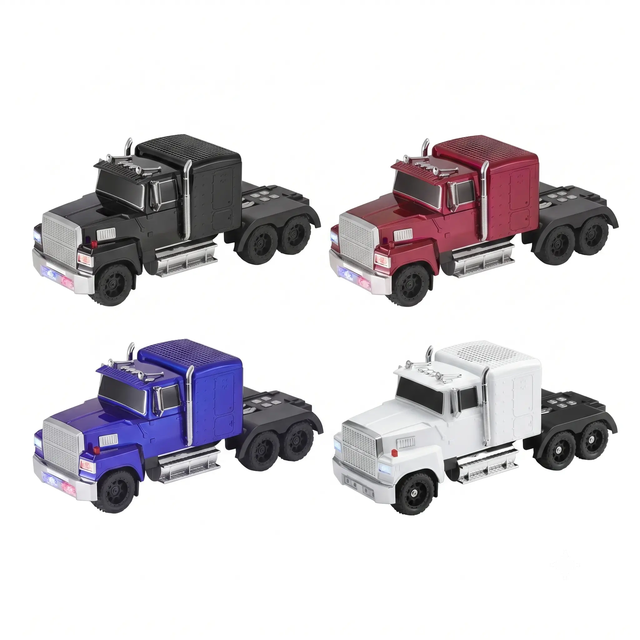 Retro 1980s Truck Replica Wireless Speaker Stereo - Portable Party Speaker, Dual 2.5" Drivers with Bass Radiator, Bass Boost Audio Sound System, Vintage Pickup Model with LED Lights & FM Radio, Bass Boost Speaker
