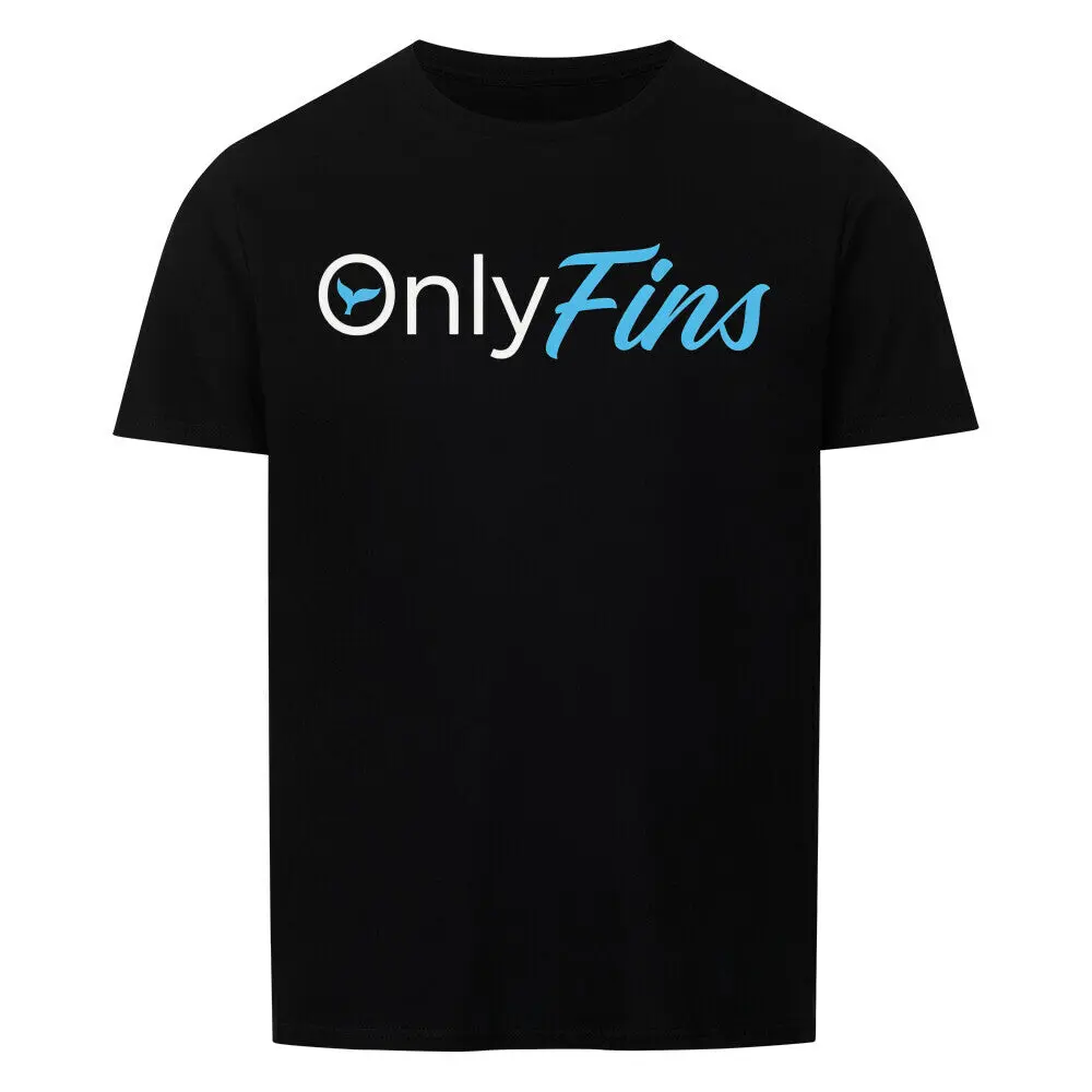 Men's "Only Fins" Graphic Slogan T-Shirt, 100% Cotton Short-Sleeve Casual Print Top, Loose Fit All Seasons Wear for Anglers, Shortsleeve, Fishing, Men's T Shirts, Great Gift For Anglers, Round, Crew Neck, Print Detail, Tshirt, Menswear