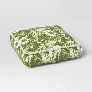 24"x6" Outdoor Patio Floor Cushion Tropical Foliage Green - Threshold: Water-Resistant, Kid-Friendly